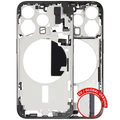 Mid-Frame Housing W/ Small Parts For iPhone 15 Pro (EU / Global Version) (Used OEM Pull: Grade B) (Black Titanium)