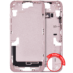 Mid-Frame Housing W/ Small Parts For iPhone 15 Plus (EU / Global Version) (Used OEM Pull: Grade C) (Pink)