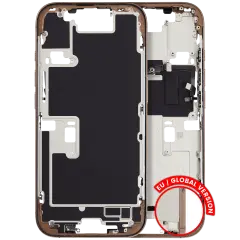 Mid-Frame Housing W/ Small Parts For iPhone 16 Pro (EU / Global Version) (Used OEM Pull: Grade A) (Desert Titanium)
