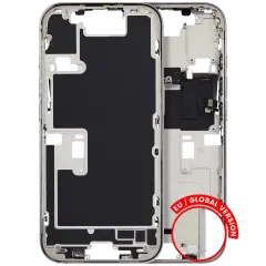 Mid-Frame Housing W/ Small Parts For iPhone 16 Pro (EU / Global Version) (Used OEM Pull: Grade A) (White Titanium)