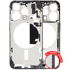 Mid-Frame Housing W/ Small Parts For iPhone 15 Pro (EU / Global Version) (Used OEM Pull: Grade A) (Black Titanium)