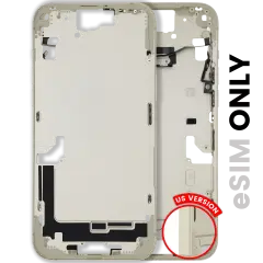 Mid-Frame Housing W/ Small Parts For iPhone 15 Plus (US Version) (Used OEM Pull: Grade B) (Yellow)