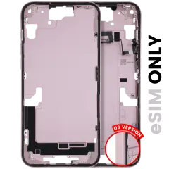 Mid-Frame Housing W/ Small Parts For iPhone 15 Plus (US Version) (Used OEM Pull: Grade B) (Pink)
