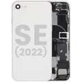 Back Housing W/ Charging Port Flex and Small Components Pre-Installed For iPhone SE (2022) (Used OEM Pull: Grade B) (Starlight)