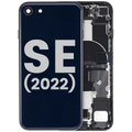 Back Housing W/ Charging Port Flex and Small Components Pre-Installed For iPhone SE (2022) (Used OEM Pull: Grade B) (Midnight)