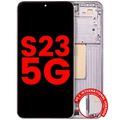 OLED Assembly With Frame For Samsung Galaxy S23 5G (US & International) (Aftermarket Plus) (Pink / Lavender)