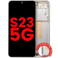 OLED Assembly With Frame For Samsung Galaxy S23 5G (US & International) (Aftermarket Plus) (Cream)