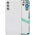 Back Cover Glass With Camera Lens For Samsung Galaxy S21 FE 5G (No Logo) (Aftermarket Plus) (White)