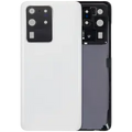 Back Cover Glass With Camera Lens For Samsung Galaxy S20 Ultra 5G (No Logo) (Aftermarket Plus) (Cloud White)