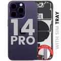 Back Housing W/ Charging Port Flex & Small Parts For iPhone 14 Pro (EU / Global Version) (Used OEM Pull: Grade C) (Deep Purple)