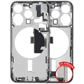 Mid-Frame Housing W/ Charging Port Flex & Small Parts For iPhone 15 Pro (US Version) (Used OEM Pull: Grade B) (White Titanium)