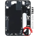Mid-Frame Housing W/ Charging Port Flex & Small Parts For iPhone 16 Plus (EU / Global Version) (Used OEM Pull: Grade C) (Black)