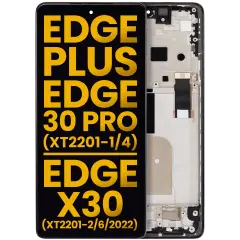 OLED Assembly With Frame For Motorola Moto Edge Plus / Edge 30 Pro (XT2201-1/4) / Edge X30 5G (XT2201-2/6 /2022) (Refurbished) (Cosmos Blue)