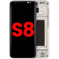 OLED Assembly With Frame For Samsung Galaxy S8 (Aftermarket Plus) (Arctic Silver)