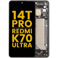 OLED Assembly With Frame For Xiaomi 14T Pro / Redmi K70 Ultra (Refurbished) (Titan Black)
