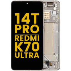 OLED Assembly With Frame For Xiaomi 14T Pro / Redmi K70 Ultra (Refurbished) (Titan Gray)