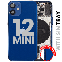Back Housing W/ Small Parts For iPhone 12 Mini (EU / Global Version) (Used OEM Pull: Grade C) (Blue)