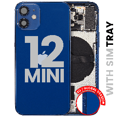 Back Housing W/ Small Parts For iPhone 12 Mini (EU / Global Version) (Used OEM Pull: Grade B) (Blue)