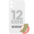 Back Glass With 3M Adhesive For iPhone 12 Mini (No Logo / Large Camera Hole) (White)