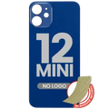 Back Glass With 3M Adhesive For iPhone 12 Mini (No Logo / Large Camera Hole) (Blue)