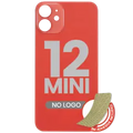 Back Glass With 3M Adhesive For iPhone 12 Mini (No Logo / Large Camera Hole) (Red)