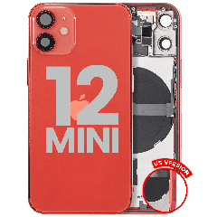 Back Housing W/ Small Parts For iPhone 12 Mini (US Version) (Used OEM Pull: Grade B) (Red)