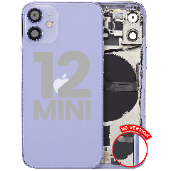 Back Housing W/ Small Parts For iPhone 12 Mini (US Version) (Used OEM Pull: Grade C) (Purple)