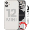 Back Housing W/ Charging Port Flex & Small Parts For iPhone 12 Mini (EU / Global Version) (Used OEM Pull: Grade A) (White)