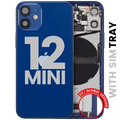 Back Housing W/ Charging Port Flex & Small Parts For iPhone 12 Mini (EU / Global Version) (Used OEM Pull: Grade B) (Blue)