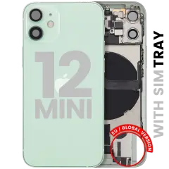 Back Housing W/ Charging Port Flex & Small Parts For iPhone 12 Mini (EU / Global Version) (Used OEM Pull: Grade B) (Green)
