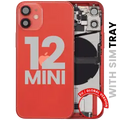Back Housing W/ Charging Port Flex & Small Parts For iPhone 12 Mini (EU / Global Version) (Used OEM Pull: Grade B) (Red)
