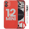 Back Housing W/ Charging Port Flex & Small Parts For iPhone 12 Mini (EU / Global Version) (Used OEM Pull: Grade C) (Red)