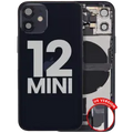 Back Housing W/ Charging Port Flex & Small Parts For iPhone 12 Mini (US Version) (Used OEM Pull: Grade B) (Black)