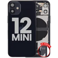 Back Housing W/ Charging Port Flex & Small Parts For iPhone 12 Mini (US Version) (Used OEM Pull: Grade C) (Black)