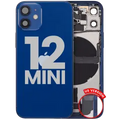 Back Housing W/ Charging Port Flex & Small Parts For iPhone 12 Mini (US Version) (Used OEM Pull: Grade C) (Blue)