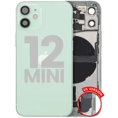 Back Housing W/ Charging Port Flex & Small Parts For iPhone 12 Mini (US Version) (Used OEM Pull: Grade C) (Green)