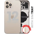 Back Housing W/ Small Parts For iPhone 12 Pro Max (EU / Global Version) (Used OEM Pull: Grade B) (Gold)