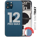 Back Housing W/ Small Parts For iPhone 12 Pro Max (EU / Global Version) (Used OEM Pull: Grade B) (Pacific Blue)