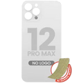 Back Glass With 3M Adhesive For iPhone 12 Pro Max (No Logo / Large Camera Hole) (Silver)