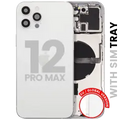 Back Housing W/ Small Parts For iPhone 12 Pro Max (EU / Global Version) (Used OEM Pull: Grade C) (Silver)