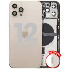 Back Housing W/ Small Parts For iPhone 12 Pro Max (US Version) (Used OEM Pull: Grade A) (Gold)