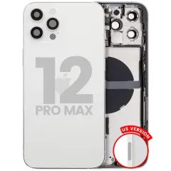 Back Housing W/ Small Parts For iPhone 12 Pro Max (US Version) (Used OEM Pull: Grade C) (Silver)