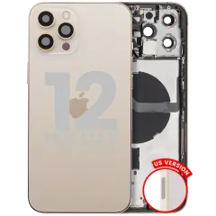 Back Housing W/ Small Parts For iPhone 12 Pro Max (US Version) (Used OEM Pull: Grade C) (Gold)