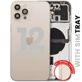 Back Housing W/ Small Parts For iPhone 12 Pro Max (EU / Global Version) (Used OEM Pull: Grade C) (Gold)