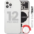 Back Housing W/ Small Parts For iPhone 12 Pro Max (EU / Global Version) (Used OEM Pull: Grade A) (Silver)