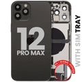 Back Housing W/ Charging Port Flex & Small Parts For iPhone 12 Pro Max (EU / Global Version) (Used OEM Pull: Grade A) (Graphite)