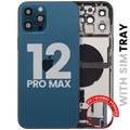 Back Housing W/ Charging Port Flex & Small Parts For iPhone 12 Pro Max (EU / Global Version) (Used OEM Pull: Grade A) (Pacific Blue)