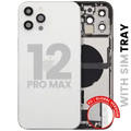 Back Housing W/ Charging Port Flex & Small Parts For iPhone 12 Pro Max (EU / Global Version) (Used OEM Pull: Grade A) (Silver)