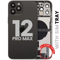 Back Housing W/ Charging Port Flex & Small Parts For iPhone 12 Pro Max (EU / Global Version) (Used OEM Pull: Grade B) (Graphite)