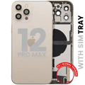 Back Housing W/ Charging Port Flex & Small Parts For iPhone 12 Pro Max (EU / Global Version) (Used OEM Pull: Grade C) (Gold)